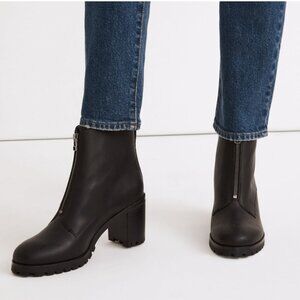 Madewell The Alyce Zip-Front Lugsole Leather Boot Size 8.5